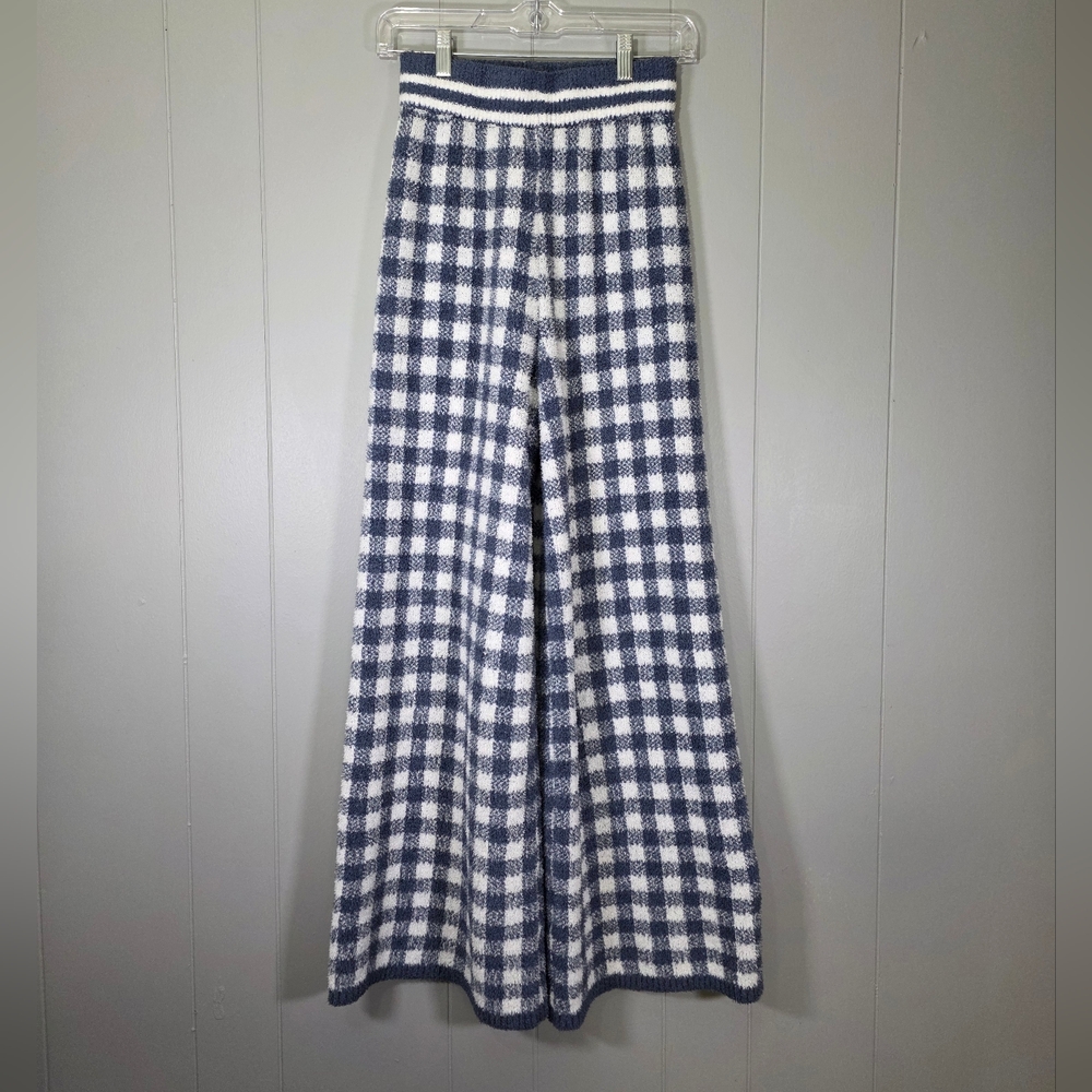 Happily Grey High Rise Greenish Blue And White Fuzzy Sweats Size M